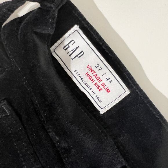 GAP Vintage Slim High Rise Black Velvet-Feel Jeans NWT Size 27R - Picture 2 of 8